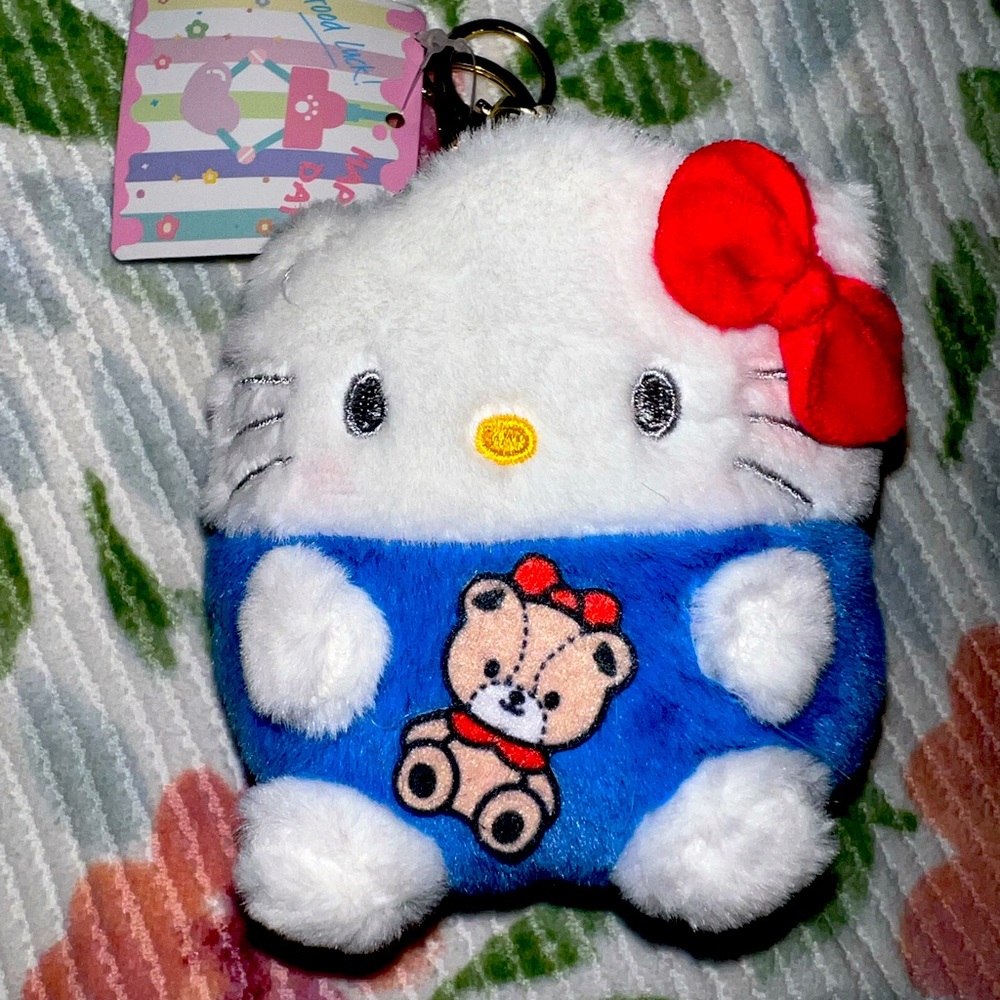 Hello kitty plushie coin bag keychain!